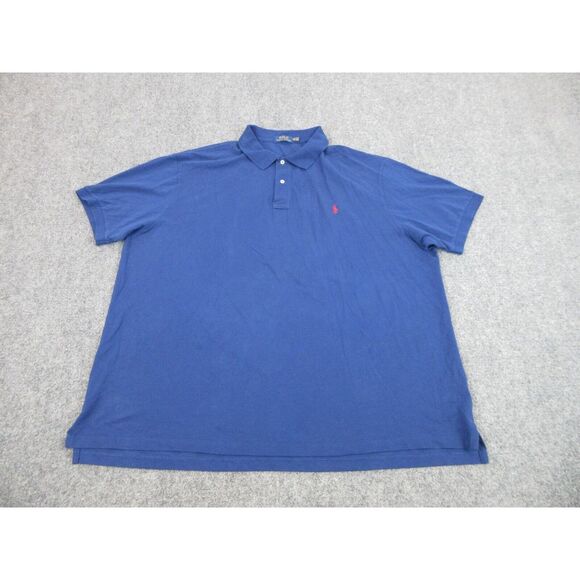 Ralph Lauren Polo Shirt‎ Mens Adult 4XB Blue Red Pony Logo Casual Rugby Preppy - Picture 1 of 11